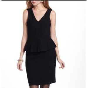 Anthropologie Ganni XS knit Miss Marple peplum dress‎ Sheath Midi Work Party Lbd
